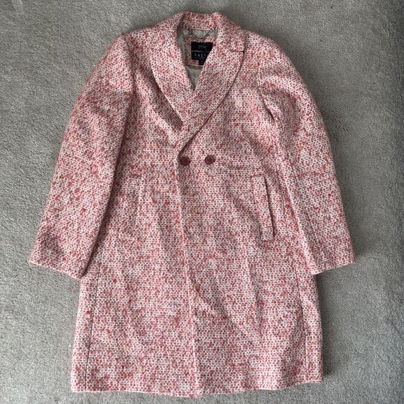 J Crew Nalya Daphne Italian Tweed Topcoat Womens 8 Guava Pink Peacoat Classic - Picture 1 of 8
